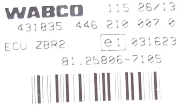 Sterownik ZBR2 WABCO 81.25806-7105 MAN TGL TGM TGA TGX EBS - obrazek 5
