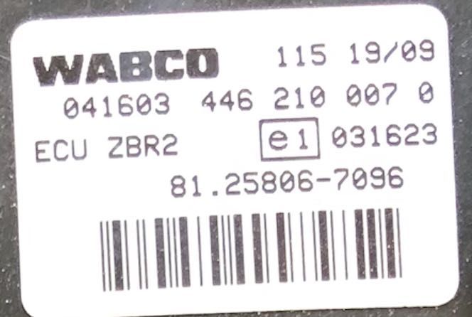 Sterownik ZBR2 WABCO 81.25806-7096 MAN TGL TGM TGA TGX EBS - obrazek 4