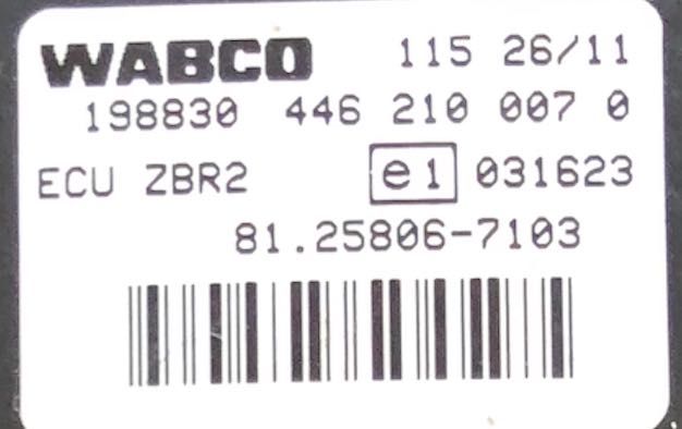 Sterownik ZBR2 WABCO 81.25806-7103 MAN TGL TGM TGA TGX EBS - obrazek 4